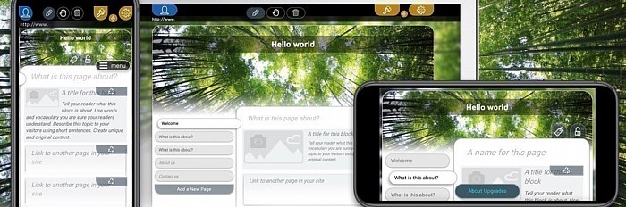 The only website creator featuring the exact same features when used on an iPhone, iPad or a computer.