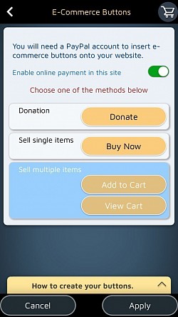 Paypal buttons allow you to set up a safe online payment solution.